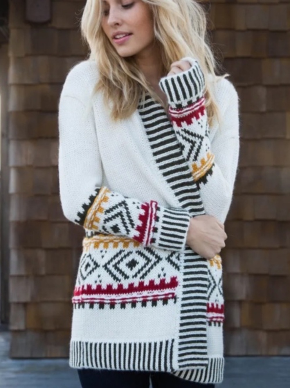 Marine Layer Alpaca/Wool Blend The Hildy Ivory Open Front Cardigan Size M/L